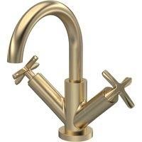 Nuie Aztec Mono Basin Mixer Tap With Waste - Brushed Brass