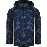 Long Sleeve Zip Up Navy Rusted Hooded Jacket