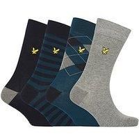 Men's Lyle And Scott 4 Pack of Dress Socks in Multicolour