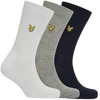 Lyle & Scott Men's 3 Pack Premium Sports Socks, Multicoloured