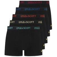 Lyle & Scott Men's 5 Pack Miller Trunks, Black