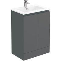 Halite Waterproof Matt Grey Vanity Unit with Basin - 600mm