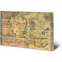 Lord of the Rings The Large Middle Earth Map Wood Print LotR Wooden Wall Art 59x40x1.2cm
