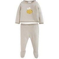 Frugi Baby Buzzy Bee Knitted Outfit - White