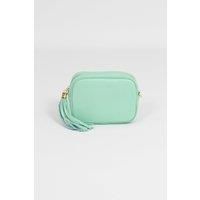 Beau Italian Leather Crossbody Bag - Light Green, Pebbled