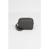 Beau Italian Leather Crossbody Bag - Dark Grey, Pebbled