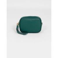 Beau Italian Leather Crossbody Bag - Emerald Green, Pebbled