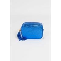 Beau - Italian Leather Crossbody Bag - Blue, Metallic