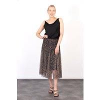 Eden Tulle Swing Skirt - Neutral, Leopard Print