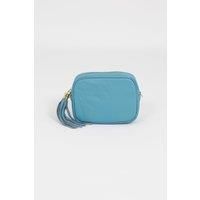 Beau - Italian Leather Crossbody Bag - Sky Blue, Pebbled