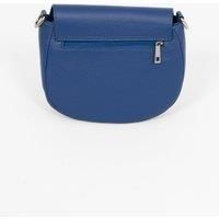 Cassandra Italian Leather Crescent Crossbody - Royal Blue, Pebbled