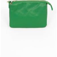 Gia Italian Leather Crossbody Bag - Bright Green, Pebbled