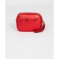 Beau - Italian Leather Crossbody Bag - Scarlet, Metallic