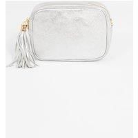 Beau - Italian Leather Crossbody Bag - Silver, Metallic