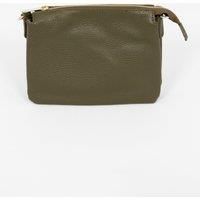Gia Italian Leather Crossbody Bag - Khaki, Pebbled