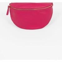 Meadow Half-Moon Crossbody Bag - Fuchsia, Pebbled