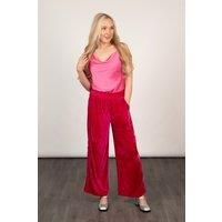 Max Wide Leg Trousers - Pink, Velvet