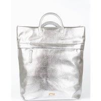 Perrie Top Handle Metallic Faux Leather Laptop Backpack