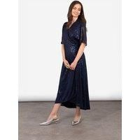 Liv Wrap Dress - Navy Blue, Sequin
