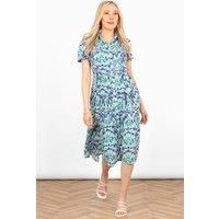 Liberty Midi Shirt Dress - Blue, Aztec