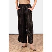Carter Wide Leg Trousers - Black/Gold, Metallic Brushstroke