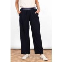 Amber Wide Leg Trousers - Navy Blue