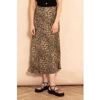 Cassie Midi Slip Skirt - Neutral, Leopard Print