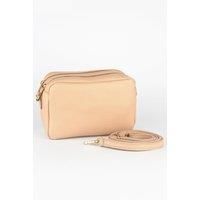 Naomi Italian Leather Crossbody Camera Bag - Nude, Pebbled