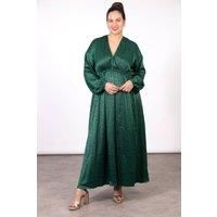 Ruby Wrap Top Maxi Dress - Green, Leopard Print