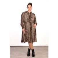 Marley Short Skater Dress - Neutral, Leopard