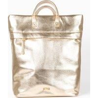 Perrie Top Handle Metallic Faux Leather Laptop Backpack
