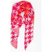 Sarta Women's Jana Heavyweight Houndstooth Scarf - Fuchsia/Orange in Fuchsia
