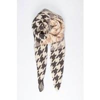 Sarta Women's Jana Heavyweight Houndstooth Scarf - Dark Grey