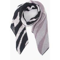 Sarta Women's Zia Striped Animal Print Heavyweight Scarf - Dark Grey