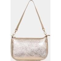 Italian Leather Baguette Bag - Gold, Metallic
