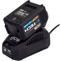 JCB 18V 5.0Ah Rechargeable Lithium-ION Battery & 2.4A Fast Charger - Compatible with the Full JCB Cordless 18V Range, 3 Year Warranty