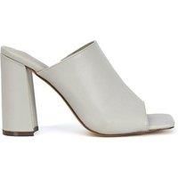 'Sunday' Square Toe Block High Heel Mule Peep Toe Sandals
