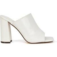'Sunday' Square Toe Block High Heel Mule Peep Toe Sandals