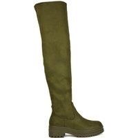 'Rosalia' Flat Chunky Sole Over the Knee Thigh High Long Boots