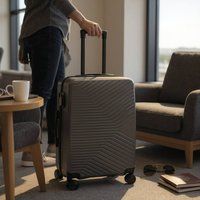 Infinity Leather Hard Shell Cabin 48 x 37 x 20 cm Luggage Suitcase Suitable for Easyjet, Ryanair in Dark Grey