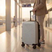 Infinity Leather Hard Shell Cabin 48 x 37 x 20 cm Luggage Suitcase Suitable for Easyjet, Ryanair in Silver