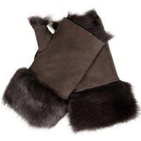Womens Sheepskin Cuffs Mittens Fingerless Shearling Suede Toscana Fur
