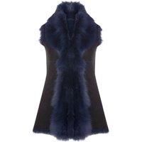Infinity Leather Women's Toscana Sheepskin Long Gilet-Sorocaba in Navy | Size: 12