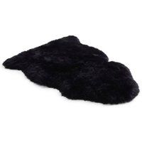 Infinity Leather Genuine Sheepskin Natural Soft Fluffy Real Wool Rug in Black | Size: 90cm x 60cm