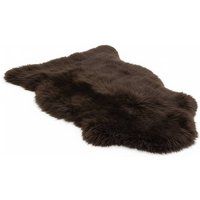 Infinity Leather Genuine Sheepskin Natural Soft Fluffy Real Wool Rug in Brown | Size: 90cm x 60cm