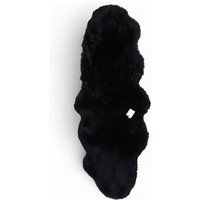 Infinity Leather Luxury Genuine Sheepskin Double Natural Fluffy Soft Real Wool Rug in Black | Size: 180cm x 60cm