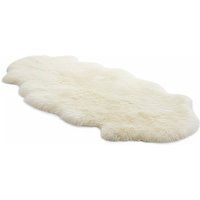 Infinity Leather Luxury Genuine Sheepskin Double Natural Fluffy Soft Real Wool Rug in Beige | Size: 180cm x 60cm