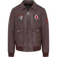 Infinity Leather Men's Leather Bomber G-1 Aviator Collar Jacket - Maverick in Brown | Size: Large