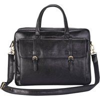 Genuine Italian Leather Laptop Messenger Bag – 15.6” Satchel Crossbody Shoulder Bag for Men – Professional Business Travel Work Bag with Adjustable Strap & Compartments