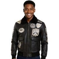 Men's Topgun Black Leather Jacket Tom Cruise Sheepskin Collar Maverick A2 Bomber